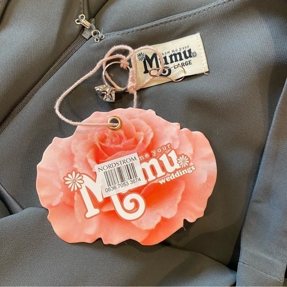 NEW Show Me Your Mumu Morgan Charcoal Gray Gown Maxi Dress Women’s Size Large - Picture 10 of 11